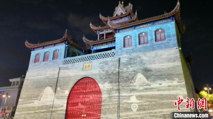 宁夏银川鼓楼上演光影秀 欢庆西夏陵申遗成功,宁夏银川鼓楼上演光影秀 欢庆西夏陵申遗成功