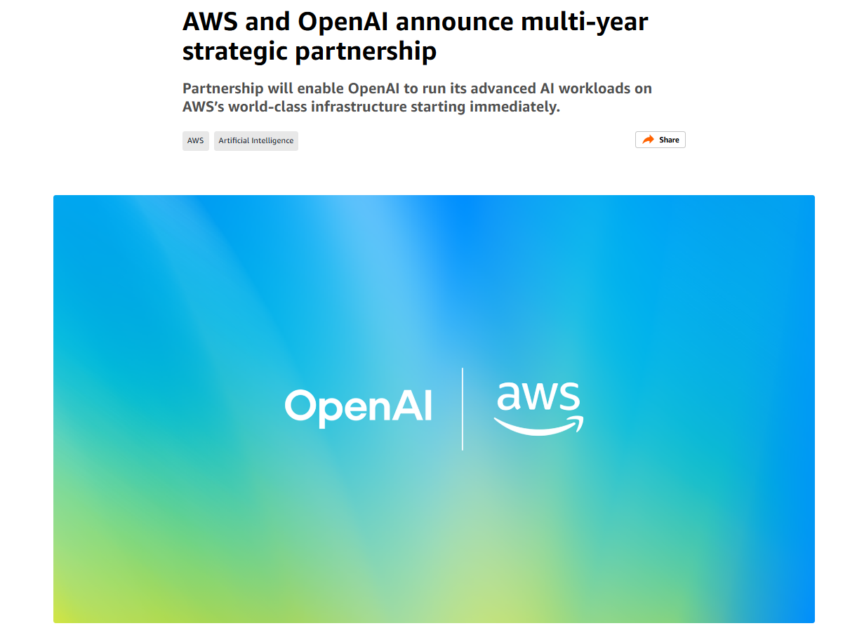 亚马逊领千亿大单入伙 一文盘点OpenAI签了多少“愿景支票”